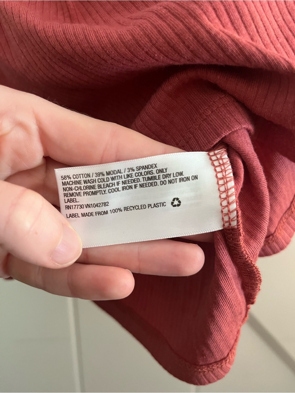 Coral Basic Ribbed Tee - Picture 5 of 5